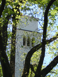 Church through the trees